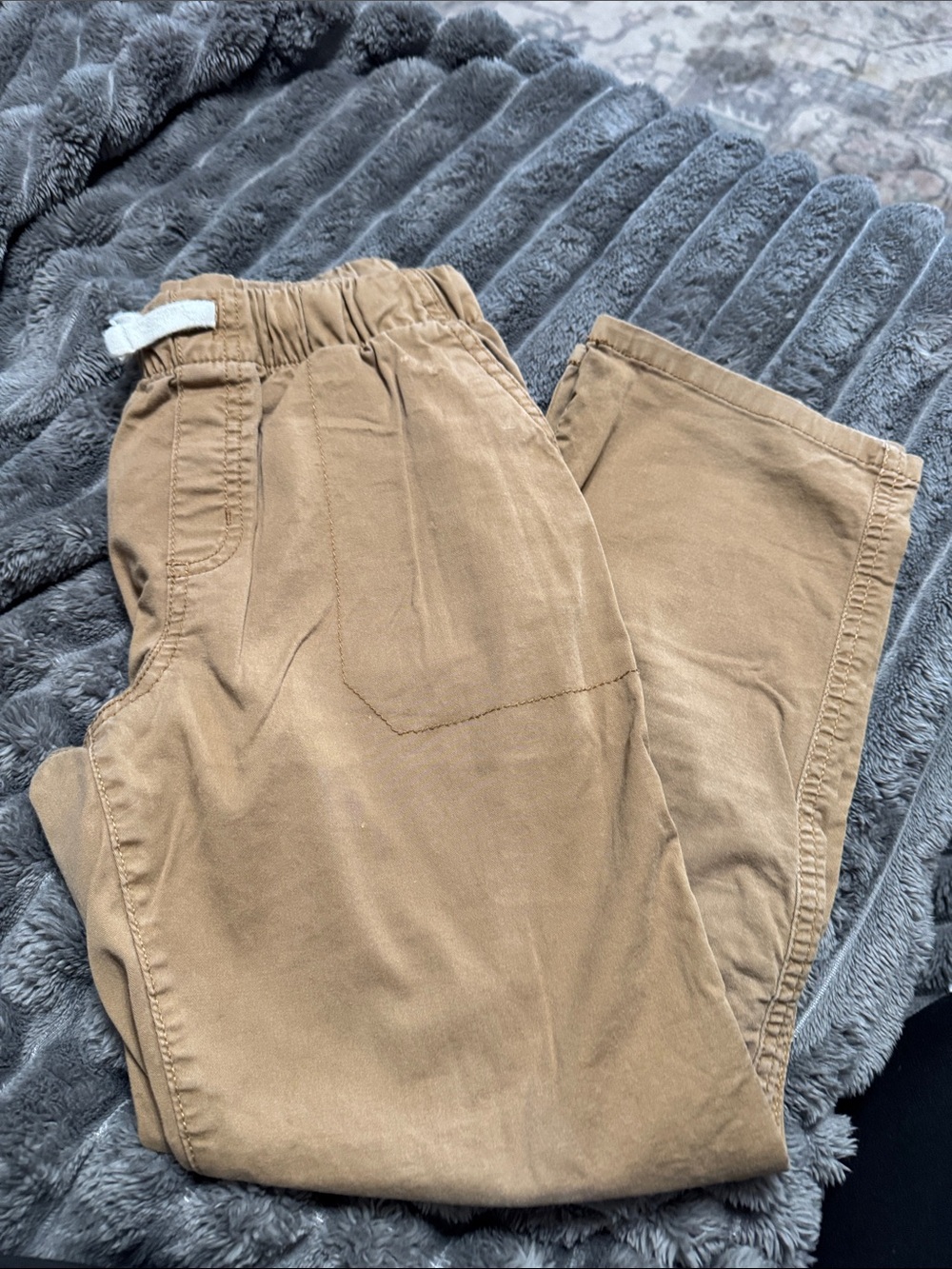 Youth boys Casual Elastic-Waist Chino Pants in Khaki